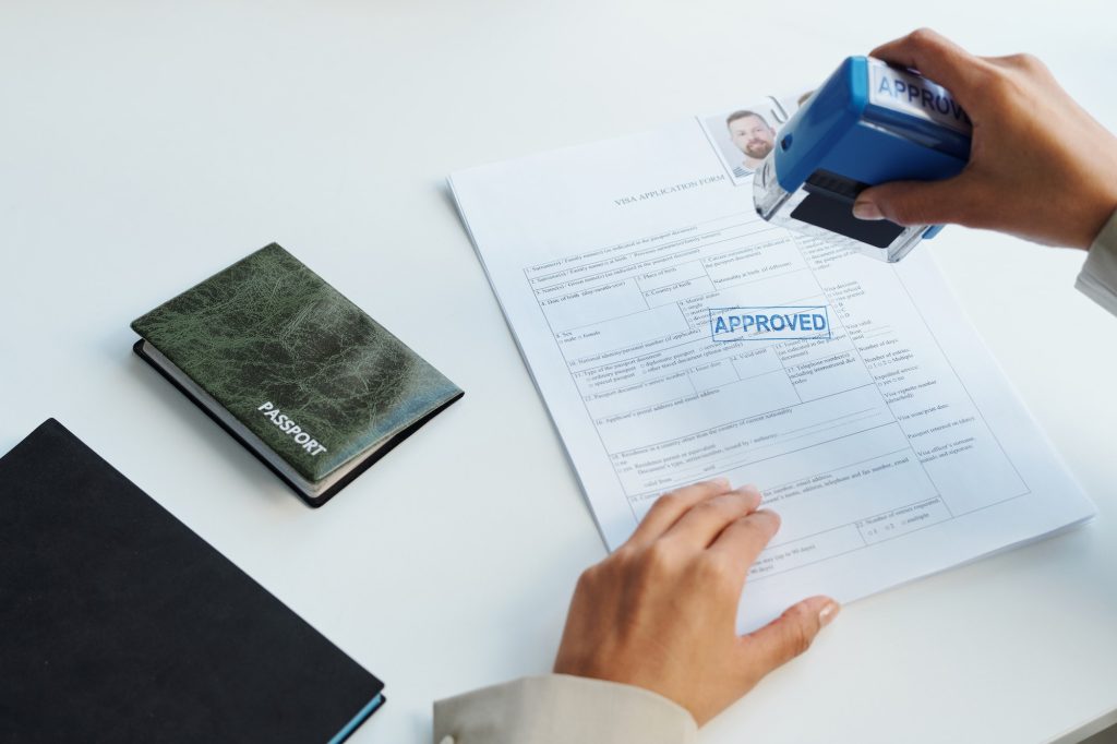 Approving Travel Visa For Man